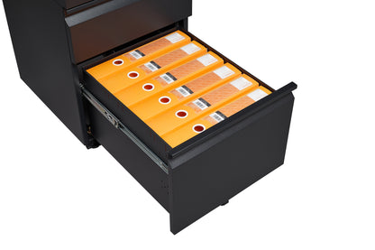 Swift Lock Mobile Storage Cabinet With Leather Cushion - Black