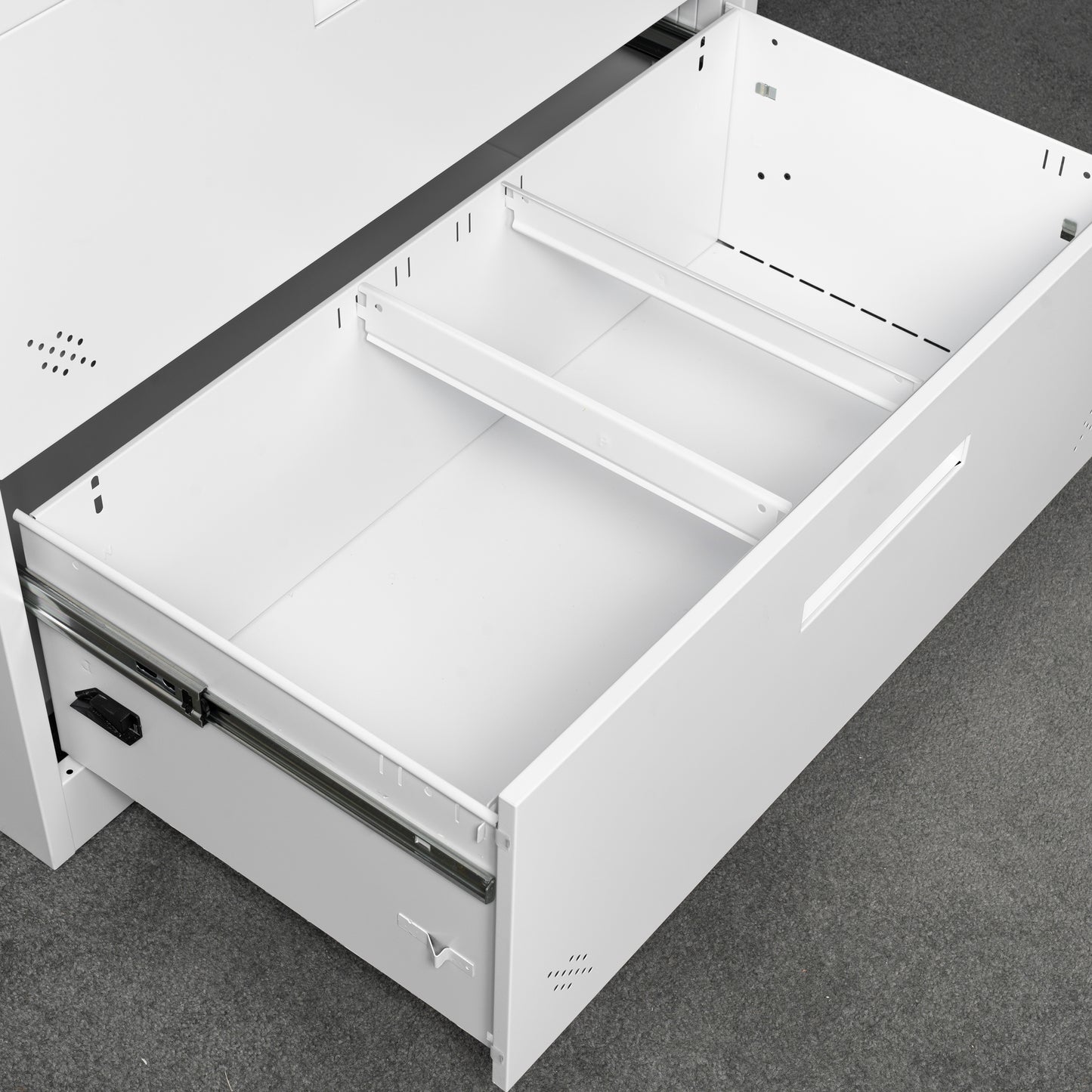 Metal Steel 2 Drawer Lateral Filing Cabinet - White