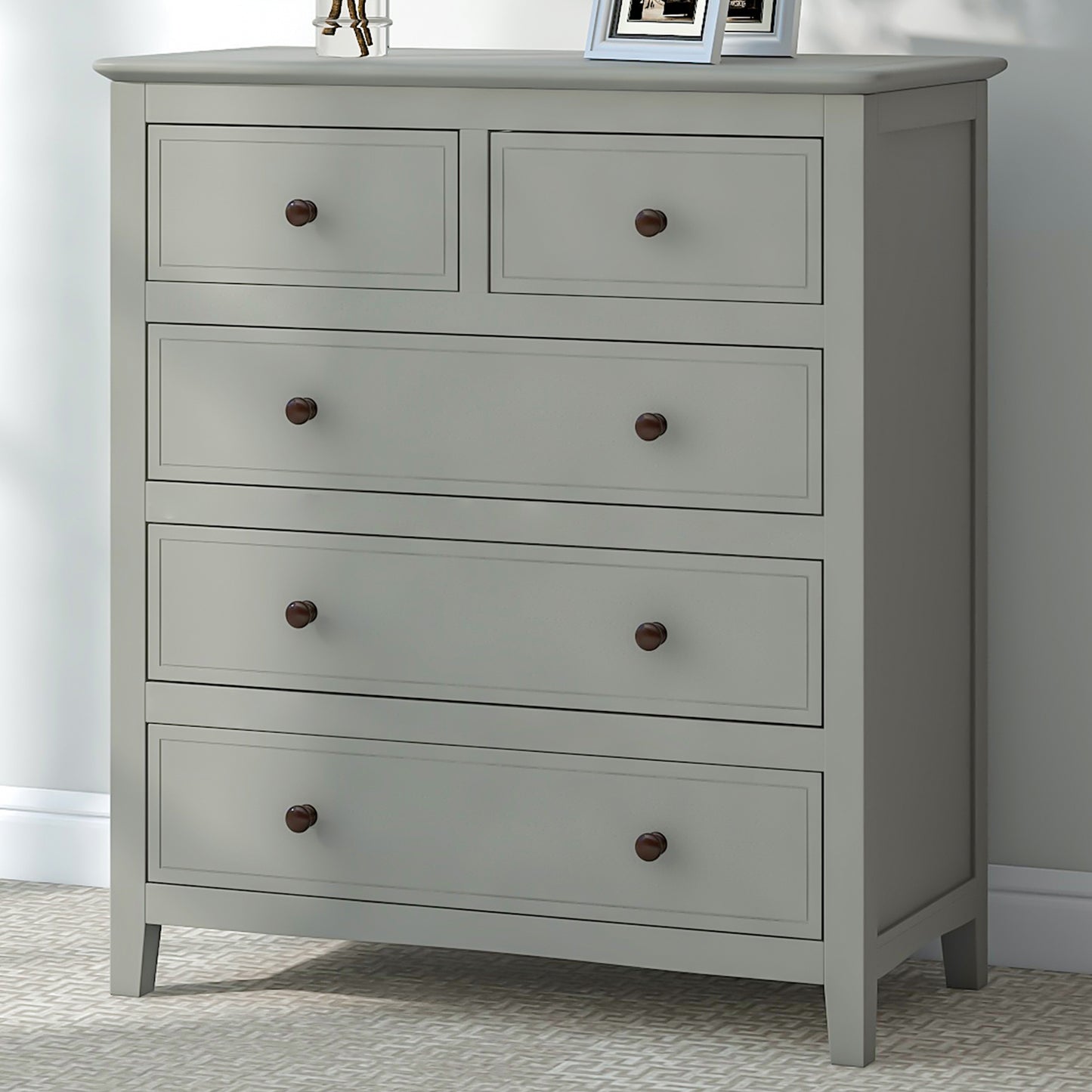 Elegant Graywood 5-Drawer Chest