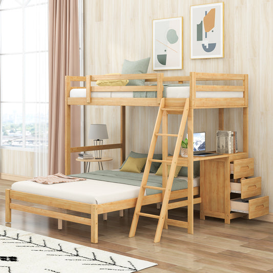 Nature's Haven Twin Full Desk Bed