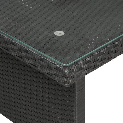 Elegant Oasis 6-Piece Outdoor Patio Furniture Set with Glass Table and Ottomans (Black)