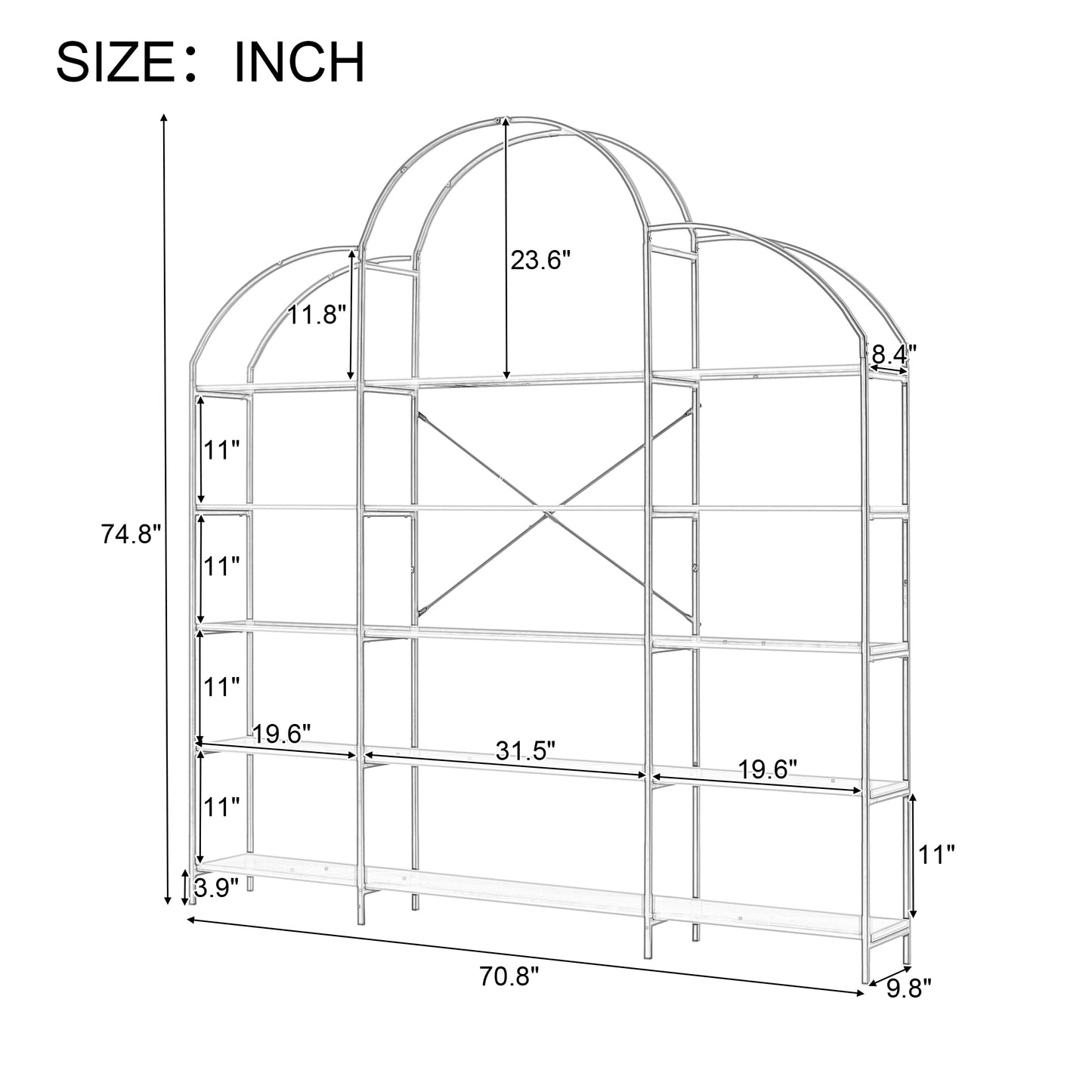 Golden Round 5-Tier Office Bookcase