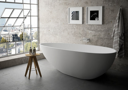 Oceanic Solid Surface Freestanding Bathtub - White