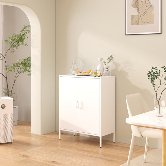 Stand Storage Steel Cabinets - White