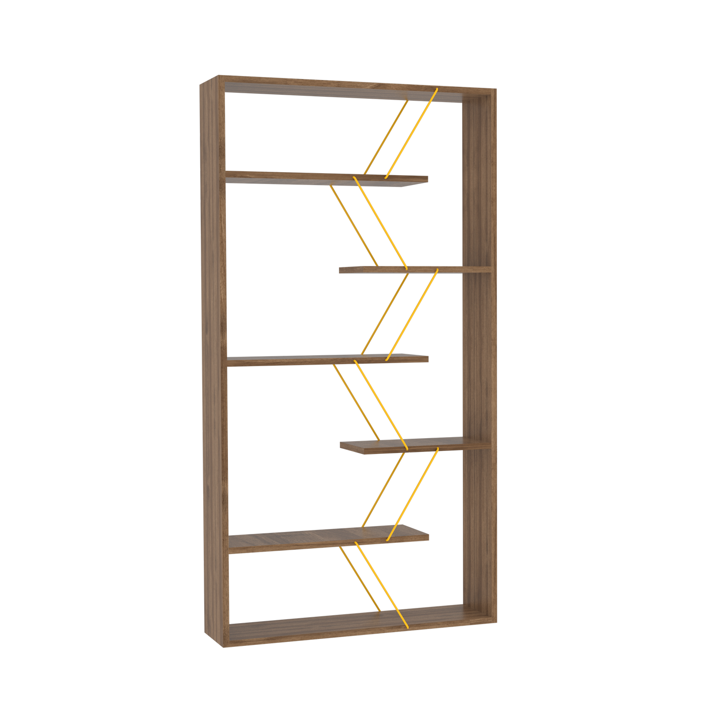 Urban Edge Bookcase - Walnut/Yellow
