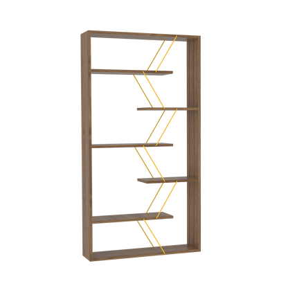Urban Edge Bookcase - Walnut/Yellow