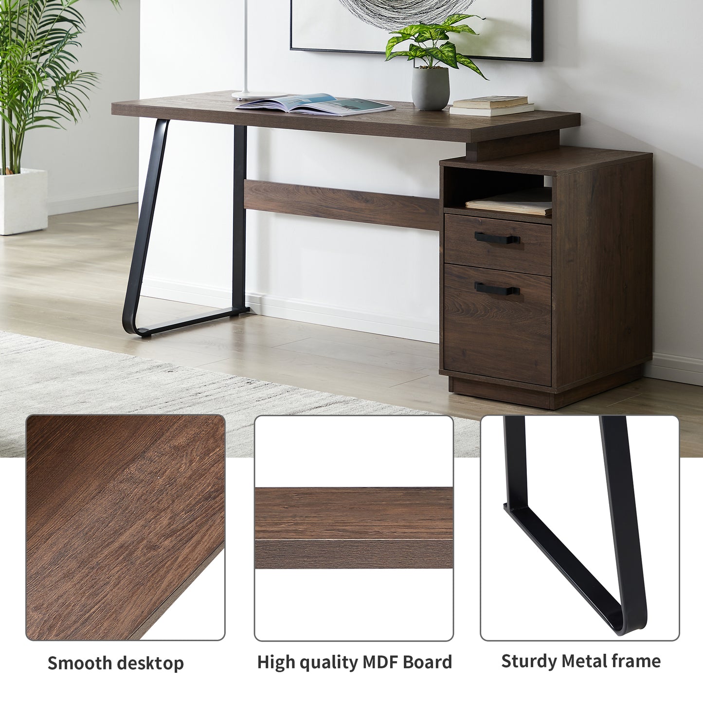 Computer Desk with Drawers 65 inches