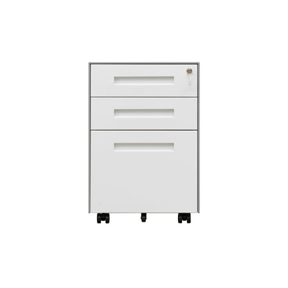 Compact 3 Drawer Mobile File Cabinet - White+Grey