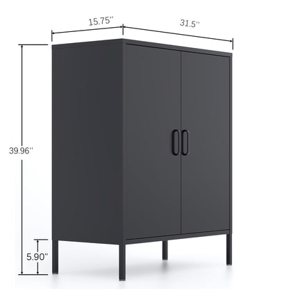 Stand Storage Steel Cabinets - Black