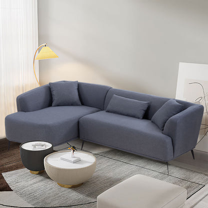 Elegant Comfort L-Shape Lounge Sofa - Dark Gray