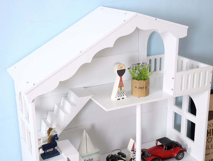 Big Dollhouse Bookcase Shelf Storage - White