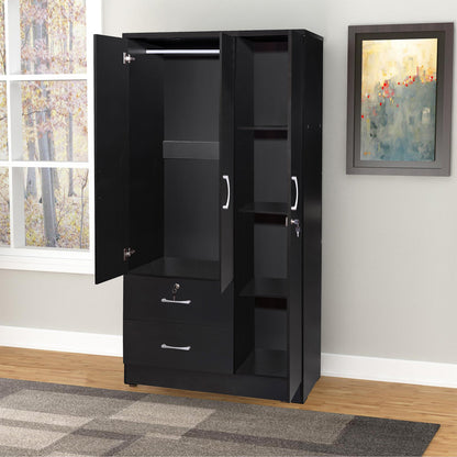 Go Green Woods Symphony Wardrobe Armoire Closet with Two Drawers
