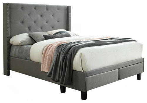 Go Green Woods Gia Tufted Fabric Upholstered Platform Storage Bed