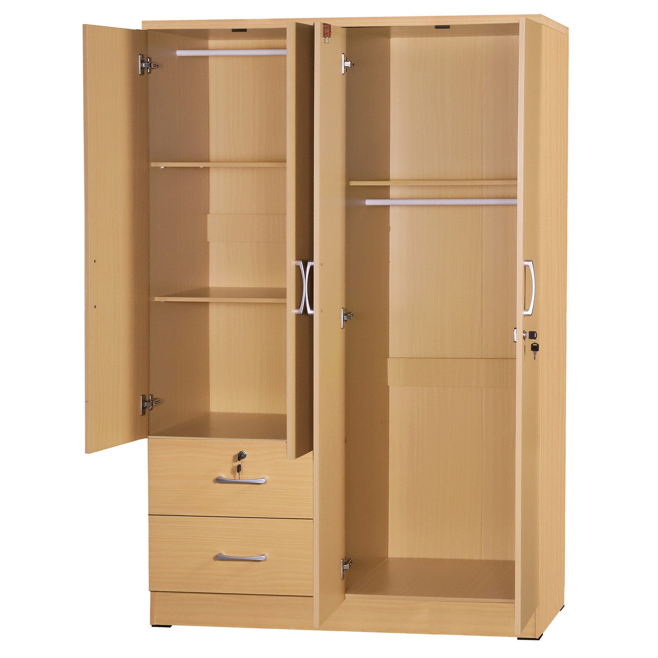 Go Green Woods Luna Modern Wood 4 Doors 2 Drawers Armoire