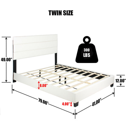 Go Green Woods Napoli Faux Leather Upholstered Platform Bed Twin