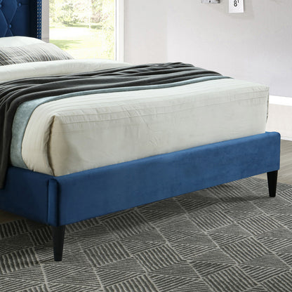 Go Green Woods Amelia Velvet Tufted Queen Platform Bed