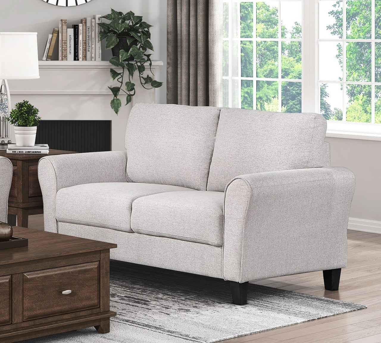 Contemporary Sand Hued Loveseat