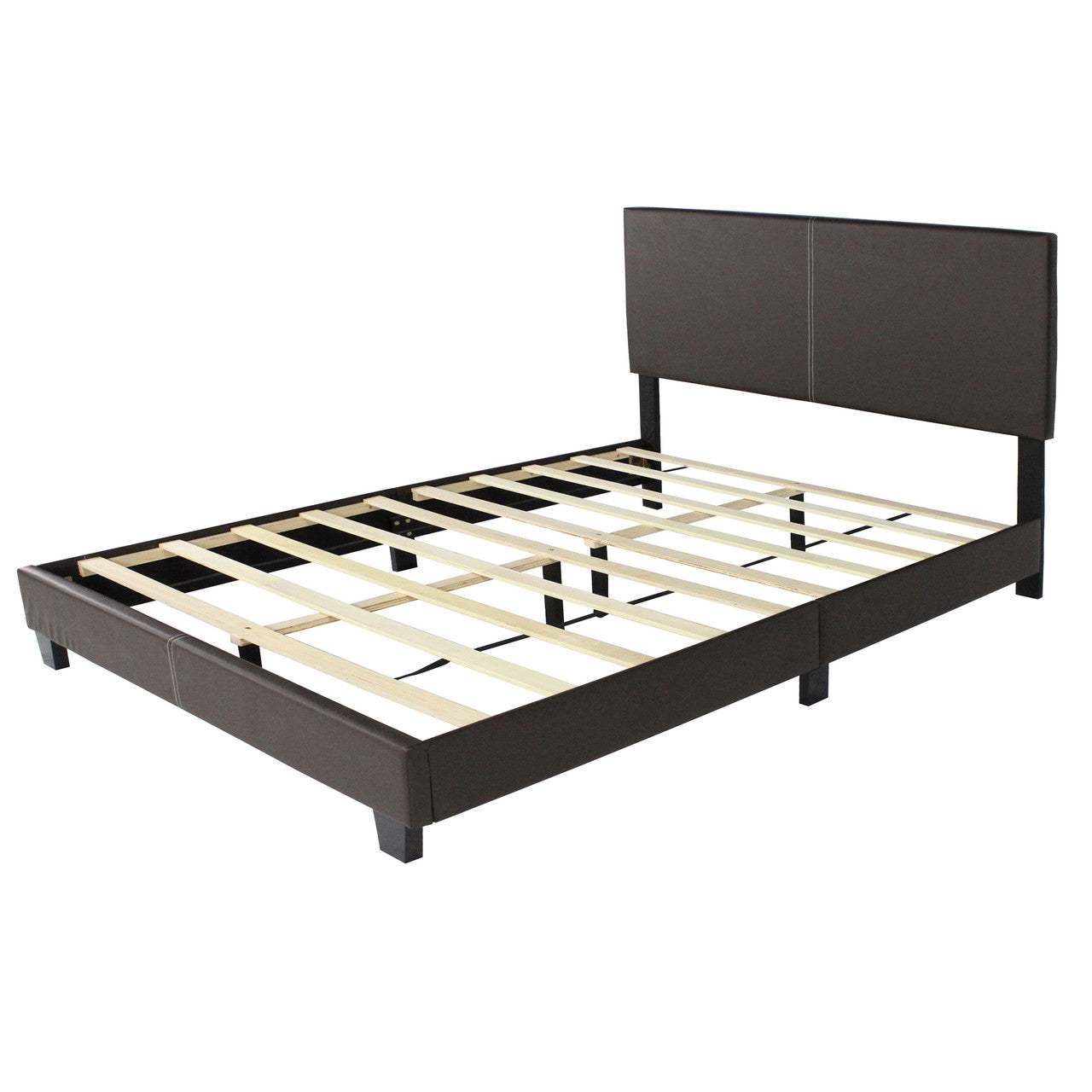 Go Green Woods Nora Faux Leather Upholstered King Panel Bed
