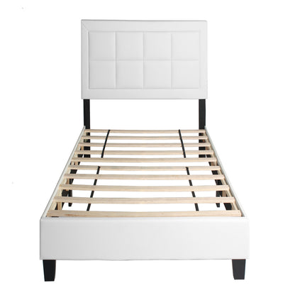 Go Green Woods Elegant Faux Leather Upholstered Panel Bed Twin