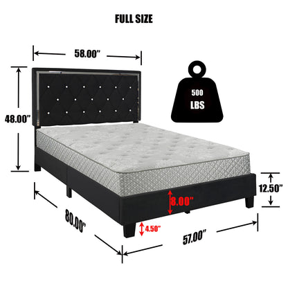 Go Green Woods Monica Velvet Upholstered Full Platform Bed