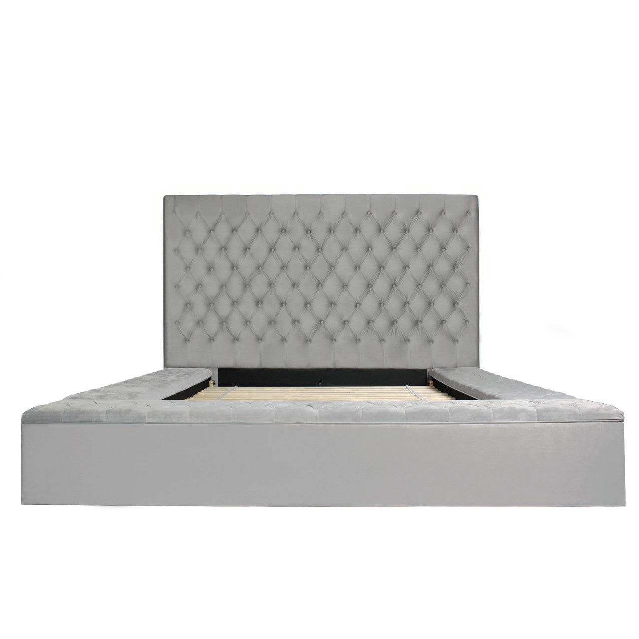 Go Green Woods Cosmopolitan Velvet Upholstered Platform Queen Bed