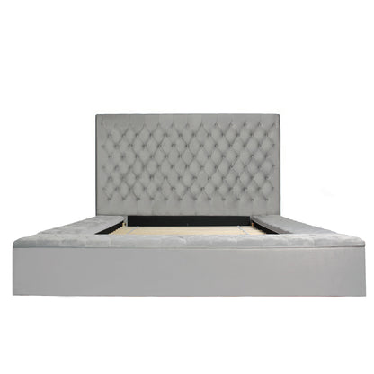 Go Green Woods Cosmopolitan Velvet Upholstered Platform Queen Bed