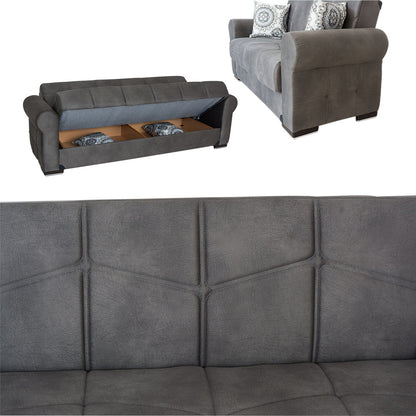 Togo Gray Tufted Back Sofa Bed