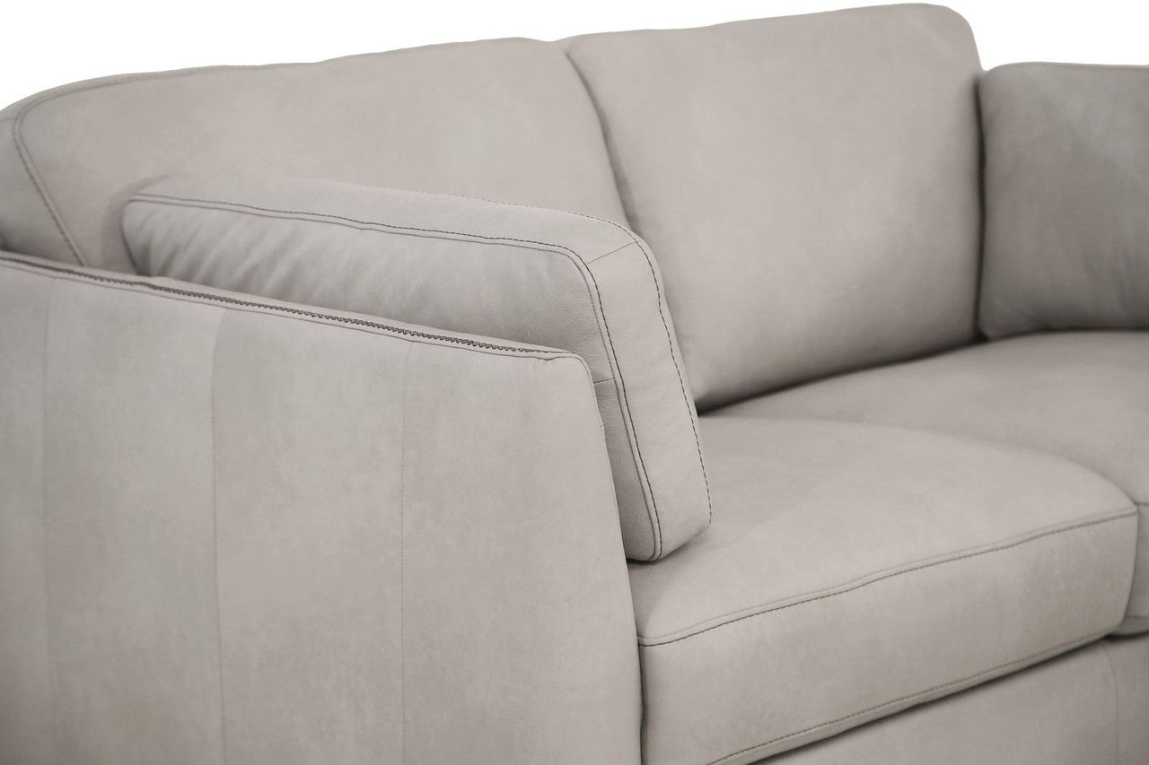 Dusty Whisper Loveseat in Dusty White Leather