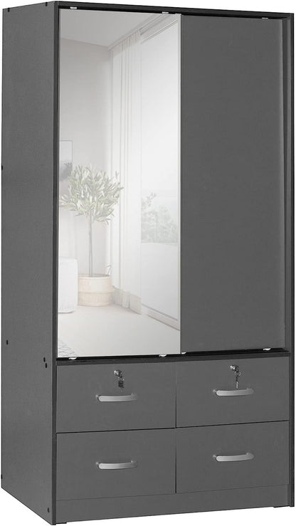 Go Green Woods Sarah Double Sliding Door Armoire with Mirror