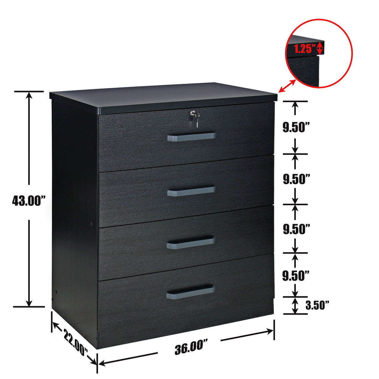 Go Green Woods Liz Super Jumbo 4 Drawer Storage Chest Dresser