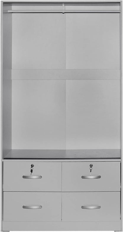 Go Green Woods Sarah Double Sliding Door Armoire with Mirror