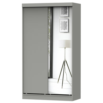 Go Green Woods Mirror Wood Double Sliding Door Wardrobe