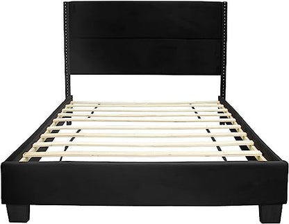 Go Green Woods Giulia Velvet Upholstered Twin Platform Panel Bed