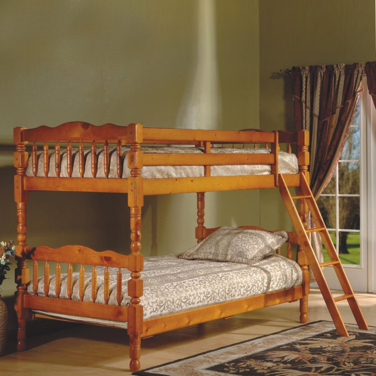Go Green Woods Charlotte Twin Over Twin Solid Wood Bunk Bed