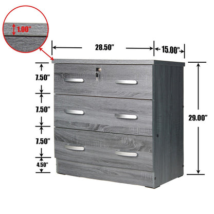 Go Green Woods 3 Drawer Engineered Wood Chest Bedroom Dresser