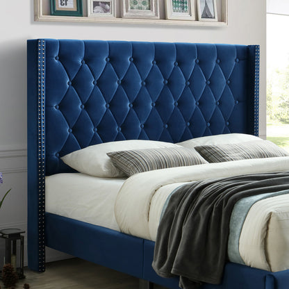 Go Green Woods Amelia Velvet Tufted Queen Platform Bed