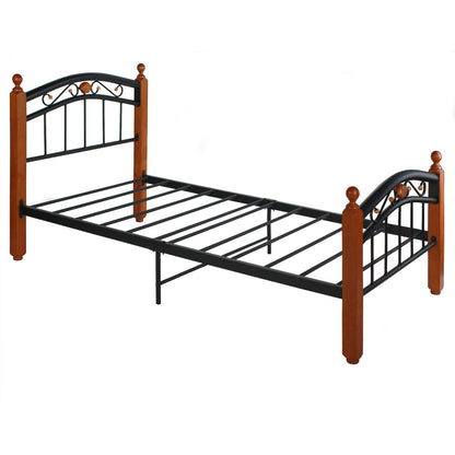 Go Green Woods Lexus Metal Bed Frame with Headboard & Footboard in Cherry