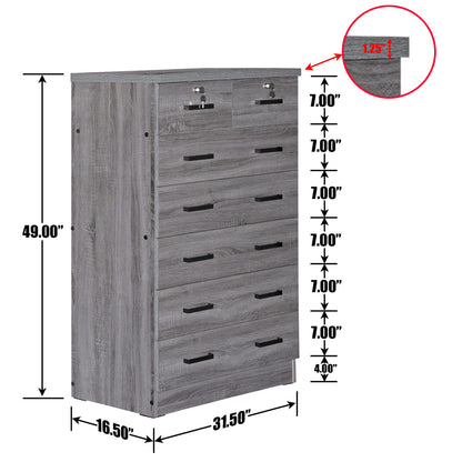 Go Green Woods Cindy 7 Drawer Chest Wooden Dresser
