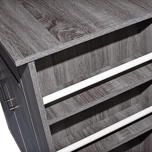 Go Green Woods Shelby Rolling Kitchen Cart with Storage Cabinet