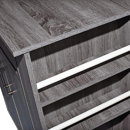 Go Green Woods Shelby Rolling Kitchen Cart with Storage Cabinet