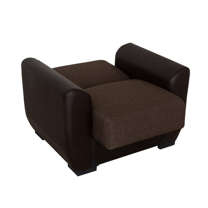 Primo Brown PU Leather Arms Chair