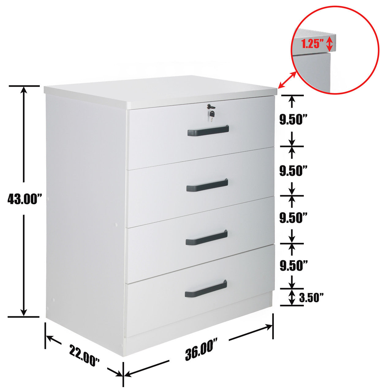Go Green Woods Liz Super Jumbo 4 Drawer Storage Chest Dresser