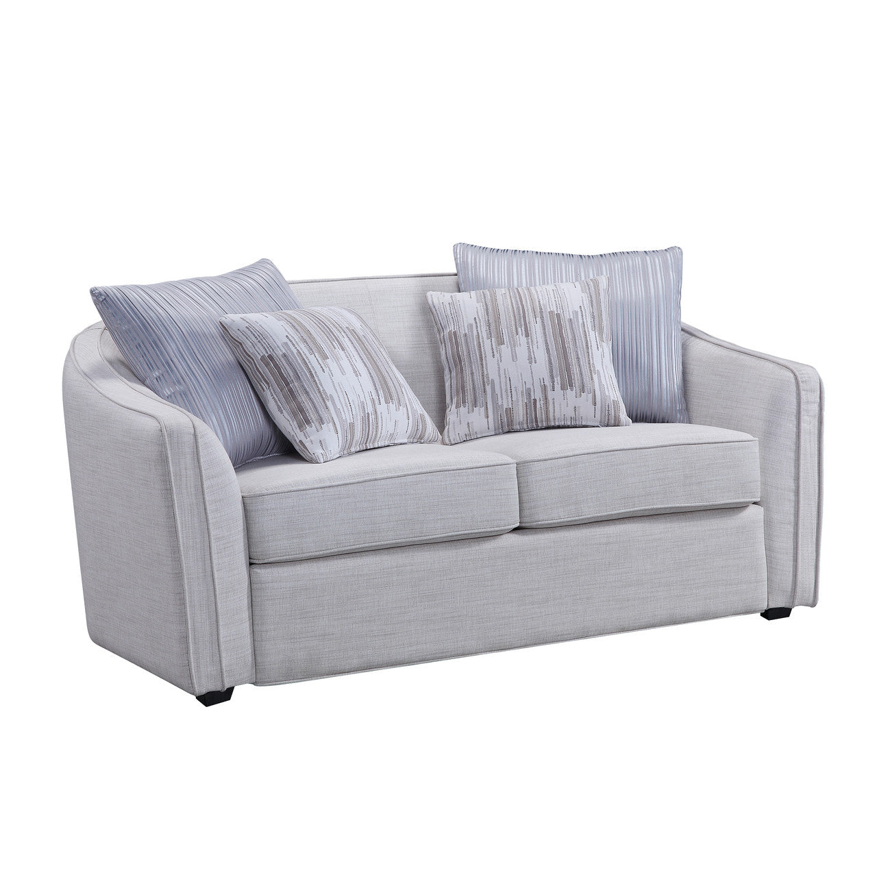 Classic Comfort Loveseat with 4 Pillows in Beige Linen