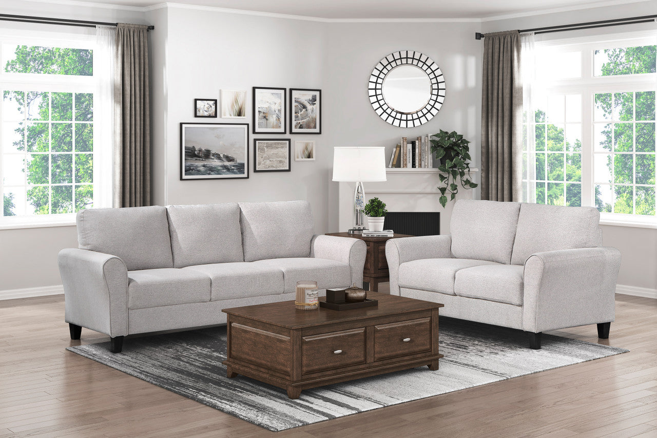 Contemporary Sand Hued Loveseat