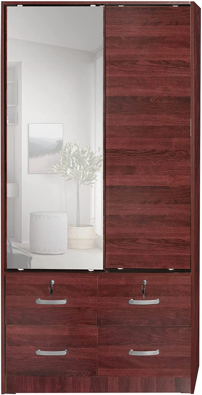 Go Green Woods Sarah Double Sliding Door Armoire with Mirror