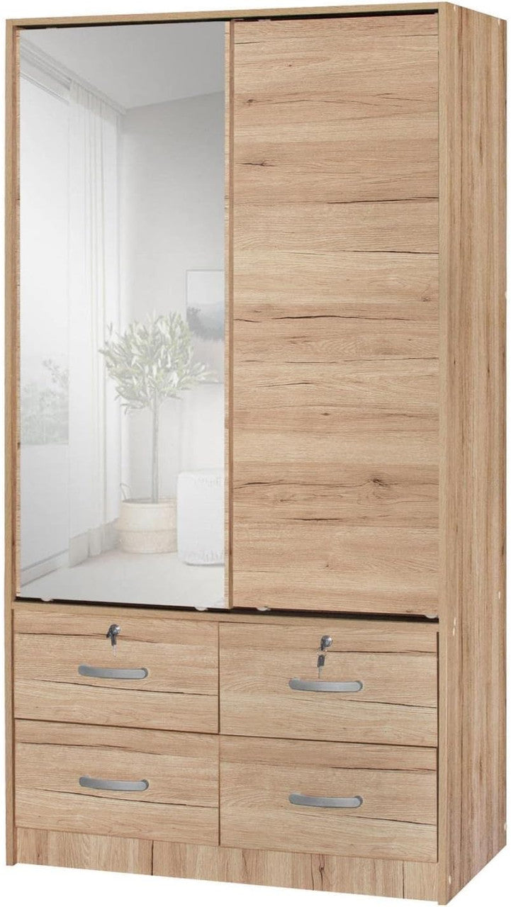 Go Green Woods Sarah Double Sliding Door Armoire with Mirror