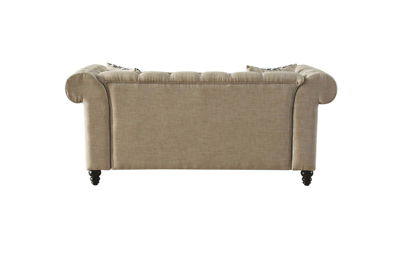 Aura of Elegance Loveseat - with 2 Pillows, Beige