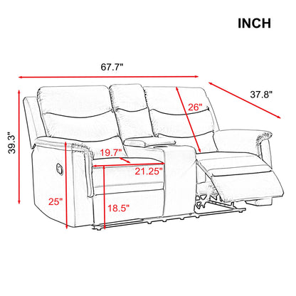 DreamSeat  2-Seater Motion Sofa Grey Pu