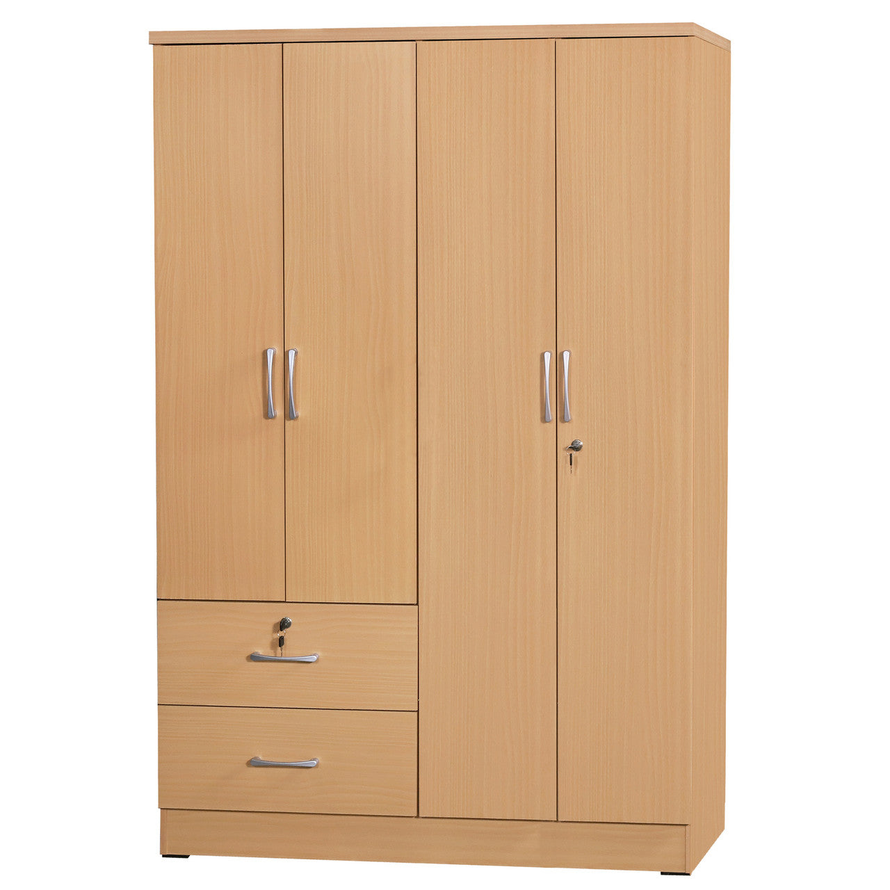 Go Green Woods Luna Modern Wood 4 Doors 2 Drawers Armoire