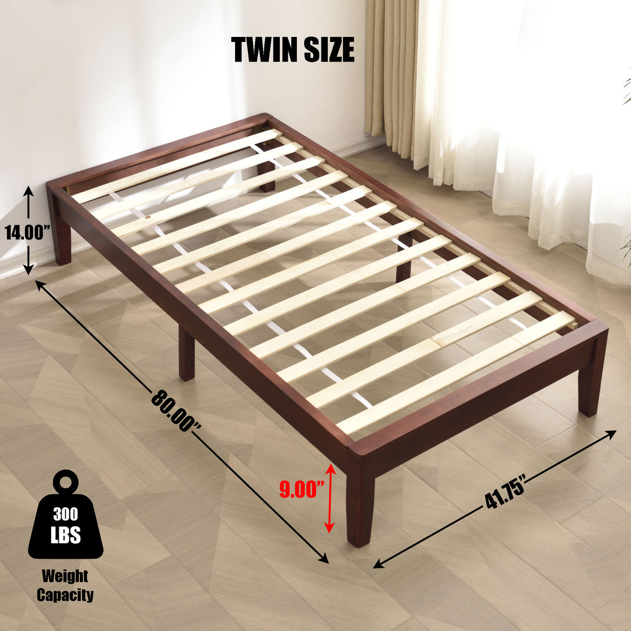 Go Green Woods Stella Solid Pine Wood Twin Platform Bed Frame